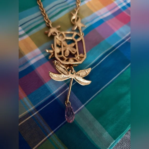 Oscar de la Renta Dragonfly Necklace with Dustbag - NWT - Picture 8 of 13